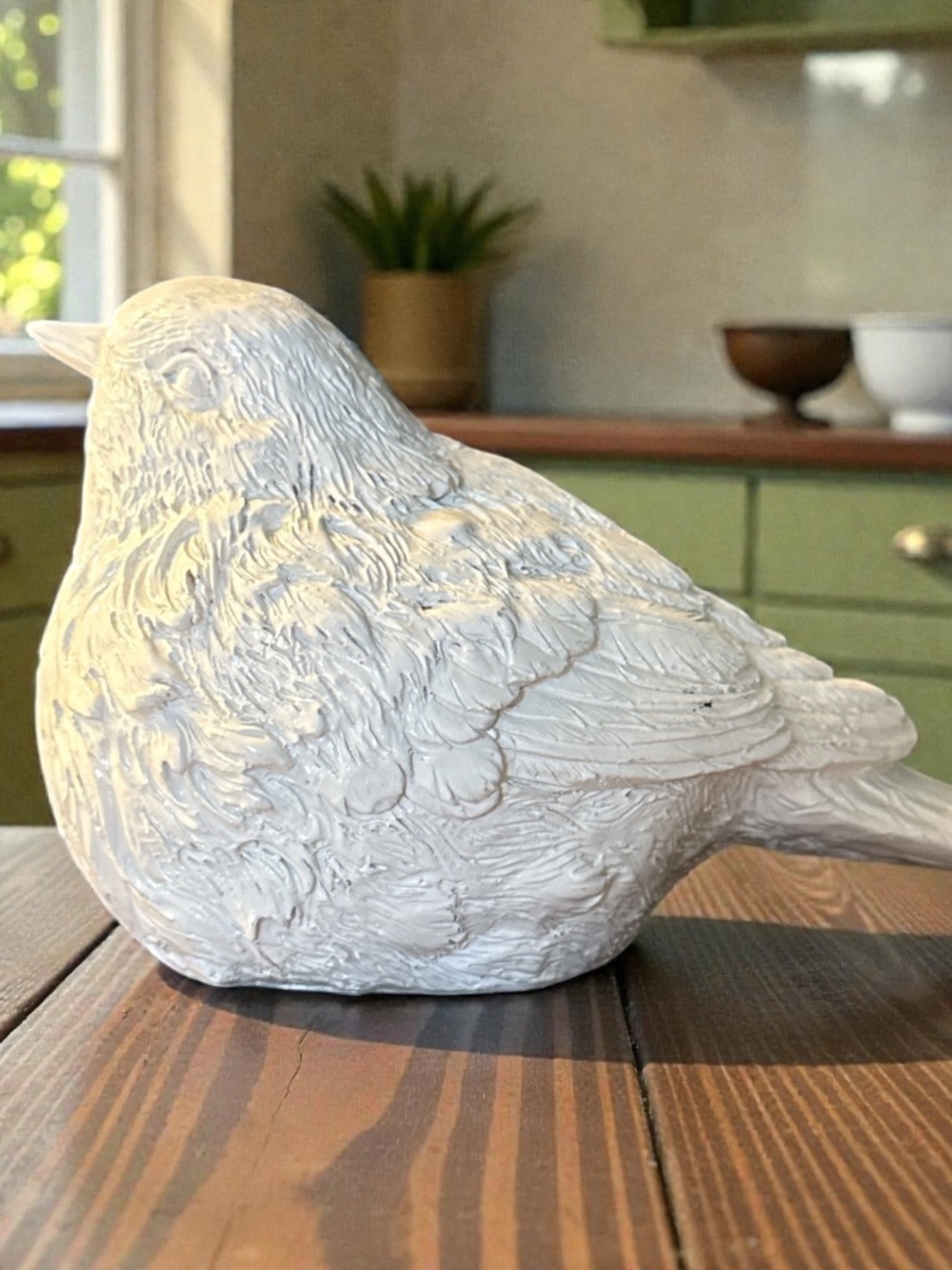 Vintage snow white fluffy bird